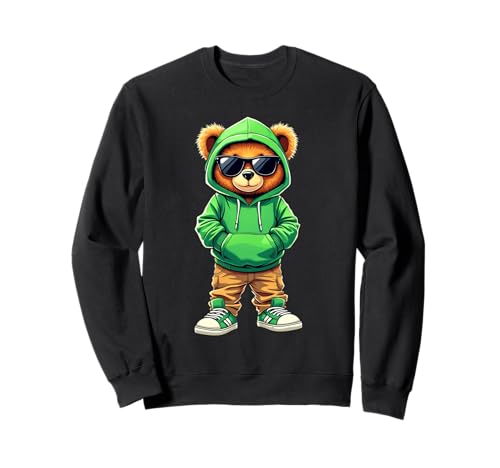 Coole Teddybär Grafik Herren Damen Jungen Mädchen Teddy Sweatshirt von GRAKIMO Teddy Bear Streetwear