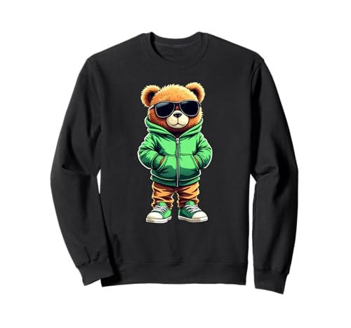 Coole Teddybär Grafik Herren Damen Jungen Mädchen Teddy Sweatshirt von GRAKIMO Teddy Bear Streetwear
