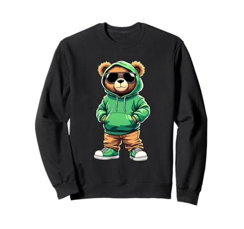 Coole Teddybär Grafik Herren Damen Jungen Mädchen Teddy Sweatshirt von GRAKIMO Teddy Bear Streetwear