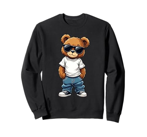 Coole Teddybär Grafik Herren Damen Jungen Mädchen Teddy Sweatshirt von GRAKIMO Teddy Bear Streetwear