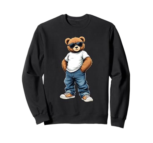 Coole Teddybär Grafik Herren Damen Jungen Mädchen Teddy Sweatshirt von GRAKIMO Teddy Bear Streetwear