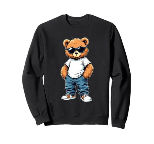 Coole Teddybär Grafik Herren Damen Jungen Mädchen Teddy Sweatshirt von GRAKIMO Teddy Bear Streetwear