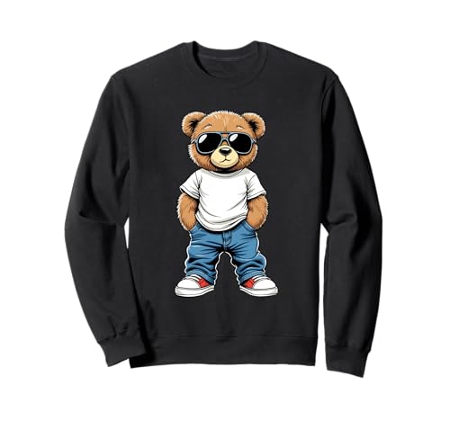 Coole Teddybär Grafik Herren Damen Jungen Mädchen Teddy Sweatshirt von GRAKIMO Teddy Bear Streetwear