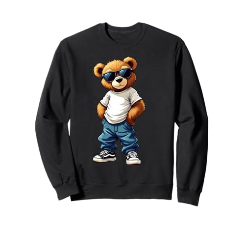 Coole Teddybär Grafik Herren Damen Jungen Mädchen Teddy Sweatshirt von GRAKIMO Teddy Bear Streetwear