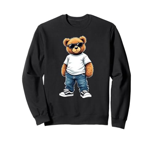 Coole Teddybär Grafik Herren Damen Jungen Mädchen Teddy Sweatshirt von GRAKIMO Teddy Bear Streetwear