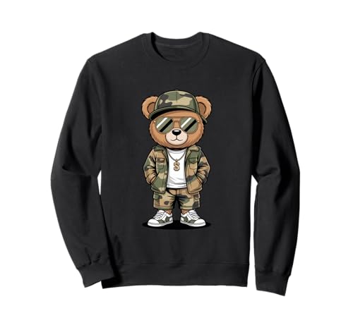 Coole Teddybär Grafik Herren Damen Jungen Mädchen Teddy Sweatshirt von GRAKIMO Teddy Bear Streetwear