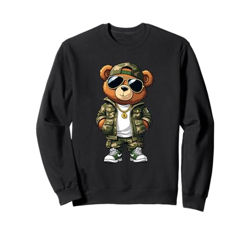Coole Teddybär Grafik Herren Damen Jungen Mädchen Teddy Sweatshirt von GRAKIMO Teddy Bear Streetwear