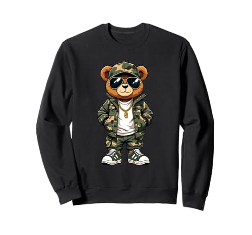 Coole Teddybär Grafik Herren Damen Jungen Mädchen Teddy Sweatshirt von GRAKIMO Teddy Bear Streetwear