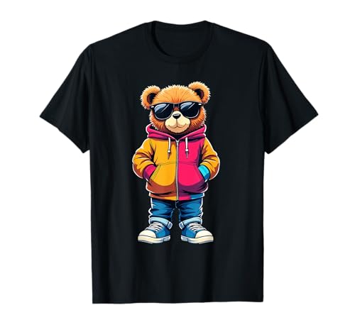 Coole Teddybär Grafik Herren Damen Jungen Mädchen Teddy T-Shirt von GRAKIMO Teddy Bear Streetwear