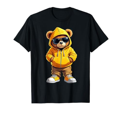 Coole Teddybär Grafik Herren Damen Jungen Mädchen Teddy T-Shirt von GRAKIMO Teddy Bear Streetwear