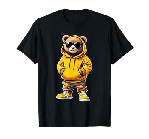Coole Teddybär Grafik Herren Damen Jungen Mädchen Teddy T-Shirt von GRAKIMO Teddy Bear Streetwear