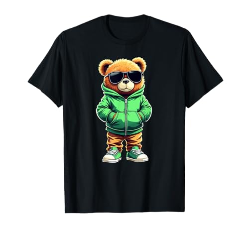 Coole Teddybär Grafik Herren Damen Jungen Mädchen Teddy T-Shirt von GRAKIMO Teddy Bear Streetwear