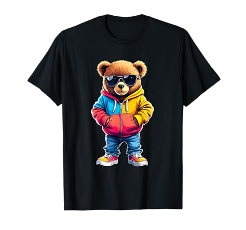 Coole Teddybär Grafik Herren Damen Jungen Mädchen Teddy T-Shirt von GRAKIMO Teddy Bear Streetwear