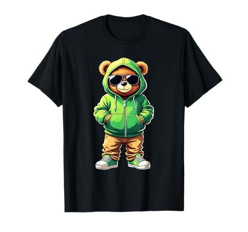 Coole Teddybär Grafik Herren Damen Jungen Mädchen Teddy T-Shirt von GRAKIMO Teddy Bear Streetwear