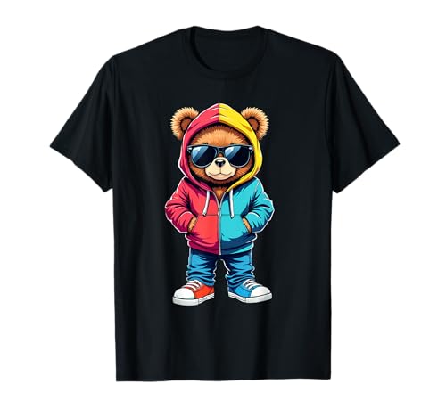 Coole Teddybär Grafik Herren Damen Jungen Mädchen Teddy T-Shirt von GRAKIMO Teddy Bear Streetwear