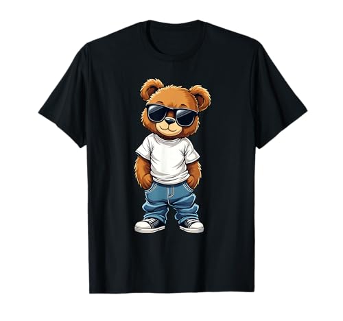 Coole Teddybär Grafik Herren Damen Jungen Mädchen Teddy T-Shirt von GRAKIMO Teddy Bear Streetwear