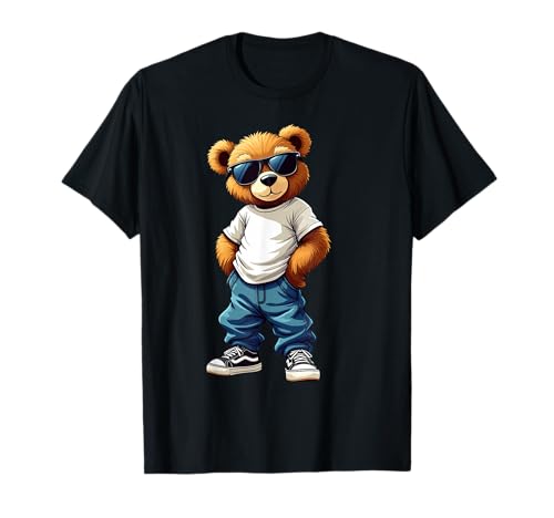 Coole Teddybär Grafik Herren Damen Jungen Mädchen Teddy T-Shirt von GRAKIMO Teddy Bear Streetwear