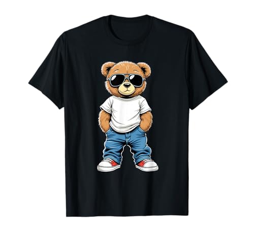 Coole Teddybär Grafik Herren Damen Jungen Mädchen Teddy T-Shirt von GRAKIMO Teddy Bear Streetwear