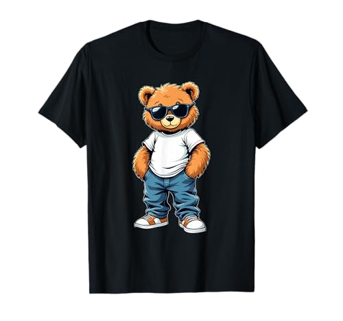 Coole Teddybär Grafik Herren Damen Jungen Mädchen Teddy T-Shirt von GRAKIMO Teddy Bear Streetwear