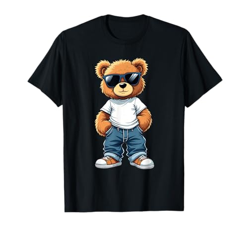 Coole Teddybär Grafik Herren Damen Jungen Mädchen Teddy T-Shirt von GRAKIMO Teddy Bear Streetwear