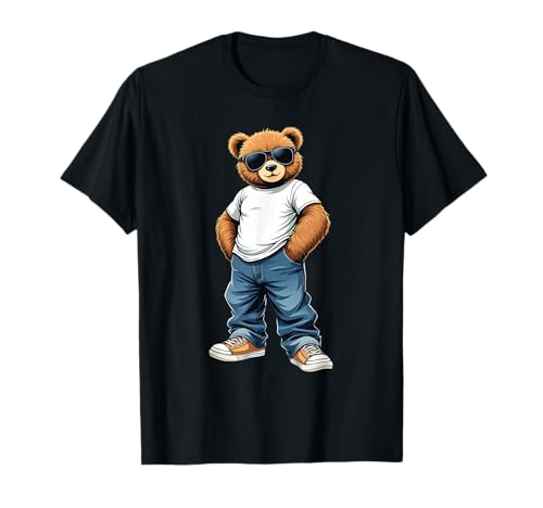 Coole Teddybär Grafik Herren Damen Jungen Mädchen Teddy T-Shirt von GRAKIMO Teddy Bear Streetwear