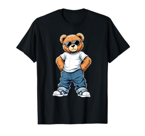 Coole Teddybär Grafik Herren Damen Jungen Mädchen Teddy T-Shirt von GRAKIMO Teddy Bear Streetwear