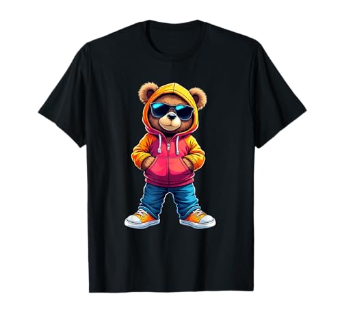 Coole Teddybär Grafik Herren Damen Jungen Mädchen Teddy T-Shirt von GRAKIMO Teddy Bear Streetwear