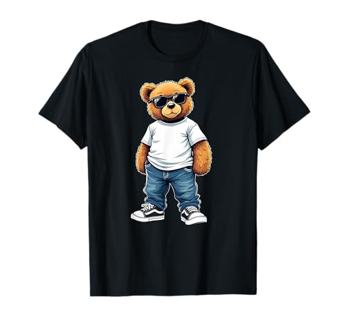 Coole Teddybär Grafik Herren Damen Jungen Mädchen Teddy T-Shirt von GRAKIMO Teddy Bear Streetwear