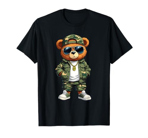 Coole Teddybär Grafik Herren Damen Jungen Mädchen Teddy T-Shirt von GRAKIMO Teddy Bear Streetwear