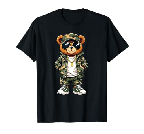 Coole Teddybär Grafik Herren Damen Jungen Mädchen Teddy T-Shirt von GRAKIMO Teddy Bear Streetwear