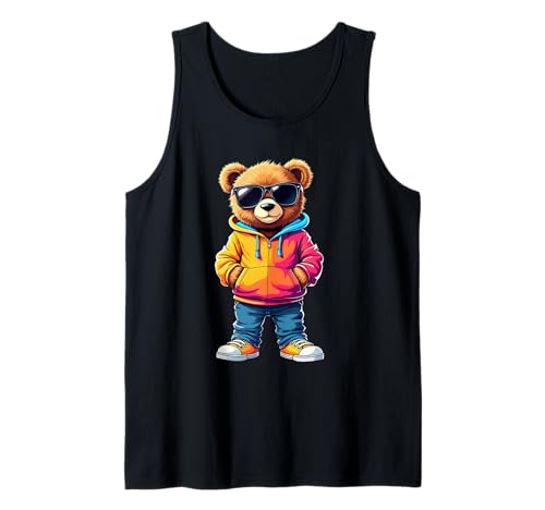 Coole Teddybär Grafik Herren Damen Jungen Mädchen Teddy Tank Top von GRAKIMO Teddy Bear Streetwear