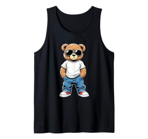 Coole Teddybär Grafik Herren Damen Jungen Mädchen Teddy Tank Top von GRAKIMO Teddy Bear Streetwear