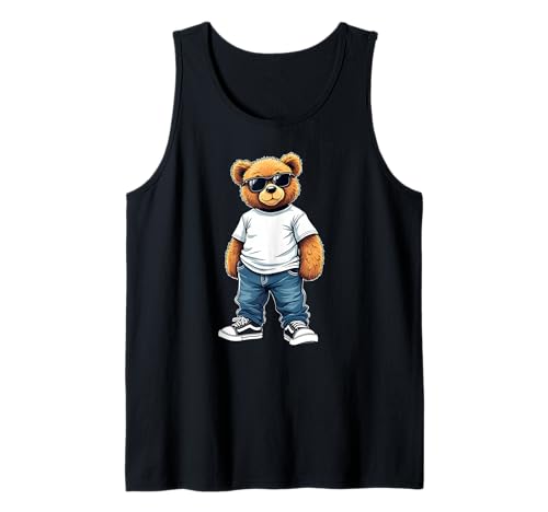 Coole Teddybär Grafik Herren Damen Jungen Mädchen Teddy Tank Top von GRAKIMO Teddy Bear Streetwear