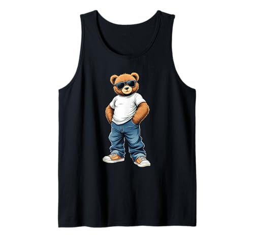 Coole Teddybär Grafik Herren Damen Jungen Mädchen Teddy Tank Top von GRAKIMO Teddy Bear Streetwear