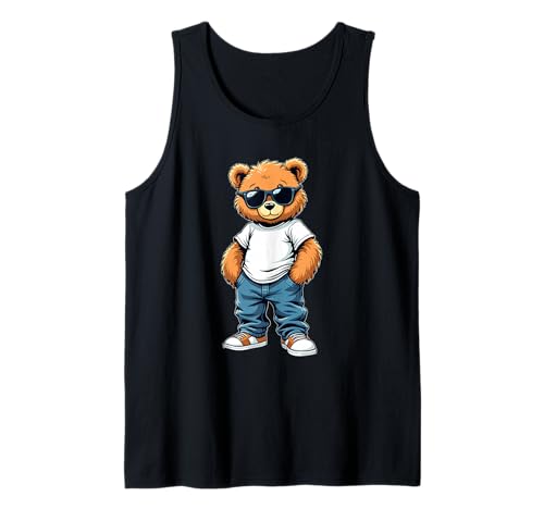 Coole Teddybär Grafik Herren Damen Jungen Mädchen Teddy Tank Top von GRAKIMO Teddy Bear Streetwear