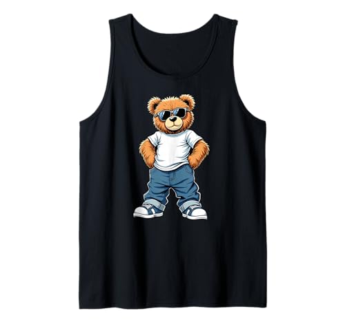 Coole Teddybär Grafik Herren Damen Jungen Mädchen Teddy Tank Top von GRAKIMO Teddy Bear Streetwear