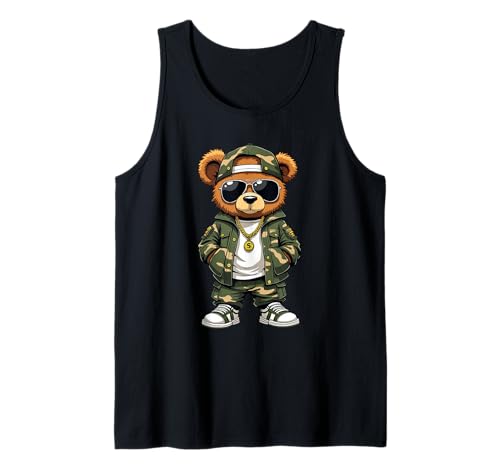 Coole Teddybär Grafik Herren Damen Jungen Mädchen Teddy Tank Top von GRAKIMO Teddy Bear Streetwear