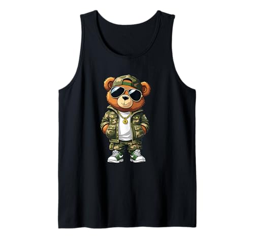 Coole Teddybär Grafik Herren Damen Jungen Mädchen Teddy Tank Top von GRAKIMO Teddy Bear Streetwear