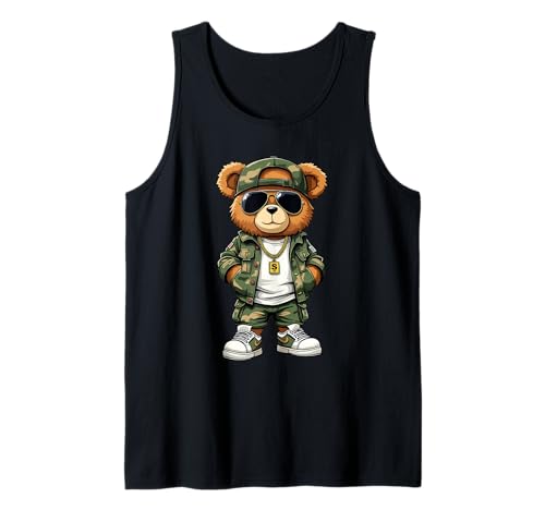 Coole Teddybär Grafik Herren Damen Jungen Mädchen Teddy Tank Top von GRAKIMO Teddy Bear Streetwear
