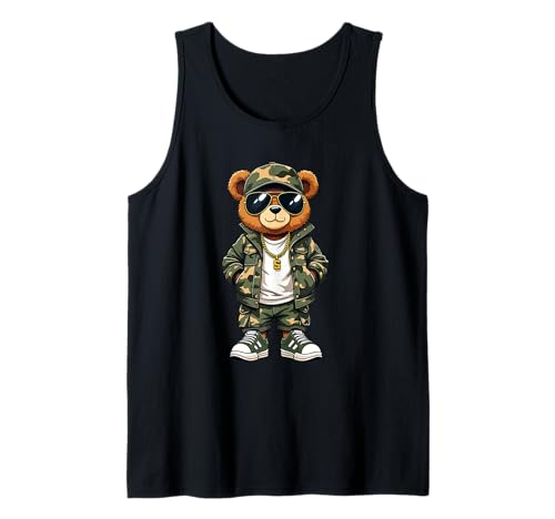 Coole Teddybär Grafik Herren Damen Jungen Mädchen Teddy Tank Top von GRAKIMO Teddy Bear Streetwear