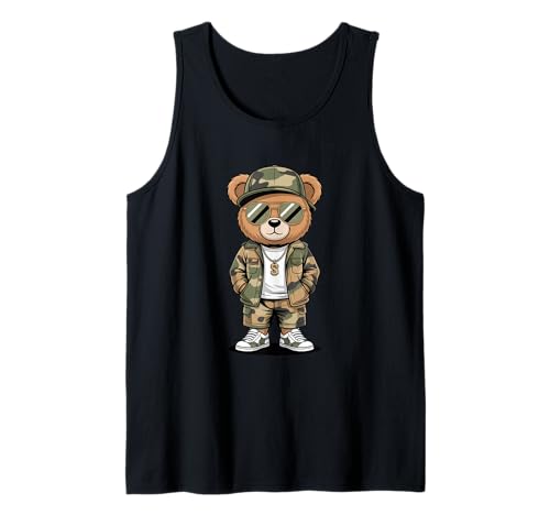 Coole Teddybär Grafik Herren Damen Jungen Mädchen Teddy Tank Top von GRAKIMO Teddy Bear Streetwear