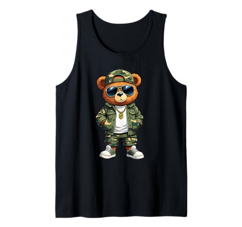 Coole Teddybär Grafik Herren Damen Jungen Mädchen Teddy Tank Top von GRAKIMO Teddy Bear Streetwear