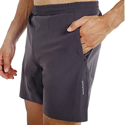 GRAMVAL Laufshorts, 15,2 cm, schnell trocknend, für Fitnessstudio, Sport, Workout-Shorts für Herren, mit Taschen, graphit, Klein von GRAMVAL