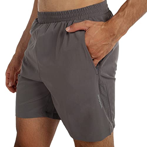 GRAMVAL Laufshorts, 15,2 cm, schnelltrocknend, für Fitnessstudio, athletisch, Workout-Shorts für Herren, mit Taschen, GRAU, XL GRAMVAL Laufshorts, 15,2 cm, schnelltrocknend, für Fitnessstudio, athletisch, Workout-Shorts für Herren, mit Taschen, GRAU, XL von GRAMVAL