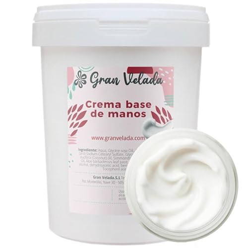 Gran Velada Handcreme, 250 ml, anpassbare Kosmetikbasis, feuchtigkeitsspendend und pflegend, ohne Parabene und Silikone von GRAN VELADA