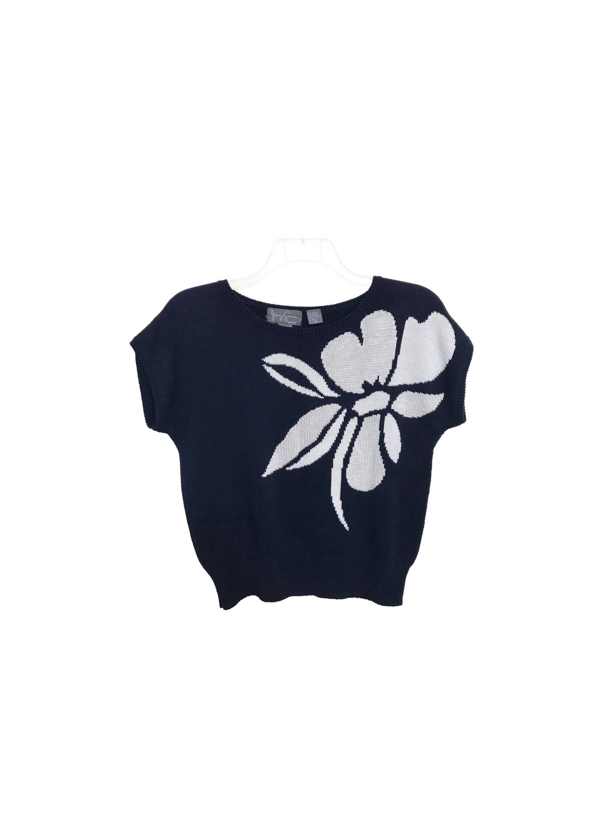 80Er Jahre Floral Strick Pullover von GRANDEJOIE