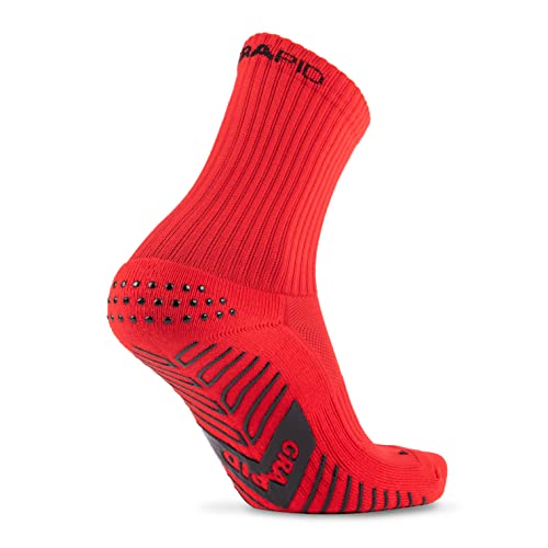 GRAPID Antirutsch Sportsocken für alle Geschlechter. Sportsocken für Herren. Fußballsocken, Laufsocken, Grip Socken, Ultimativer Halt für Athleten - Crew Elite (EU 38-41, Crew Elite - Rot) von GRAPID