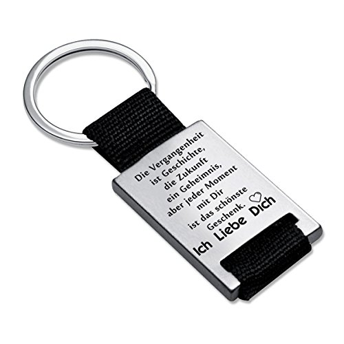 GRAVURZEILE Schlüsselanhänger mit Gravur - Die Vergangenheit ist Geschichte – Geschenk für Freunde Familie oder Verliebte von GRAVURZEILE