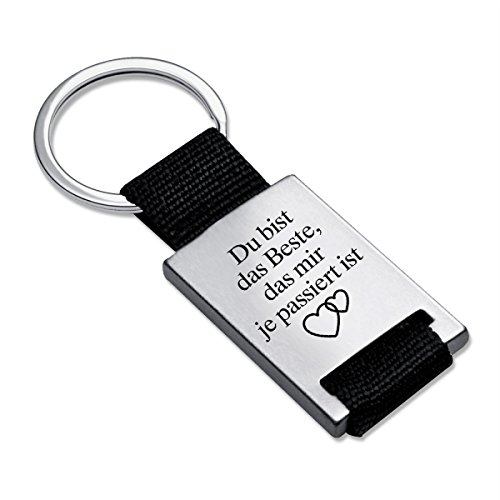 GRAVURZEILE Schlüsselanhänger mit Gravur - Du bist das Beste was mir je passiert ist – Geschenk für Freunde Familie oder Verliebte von GRAVURZEILE
