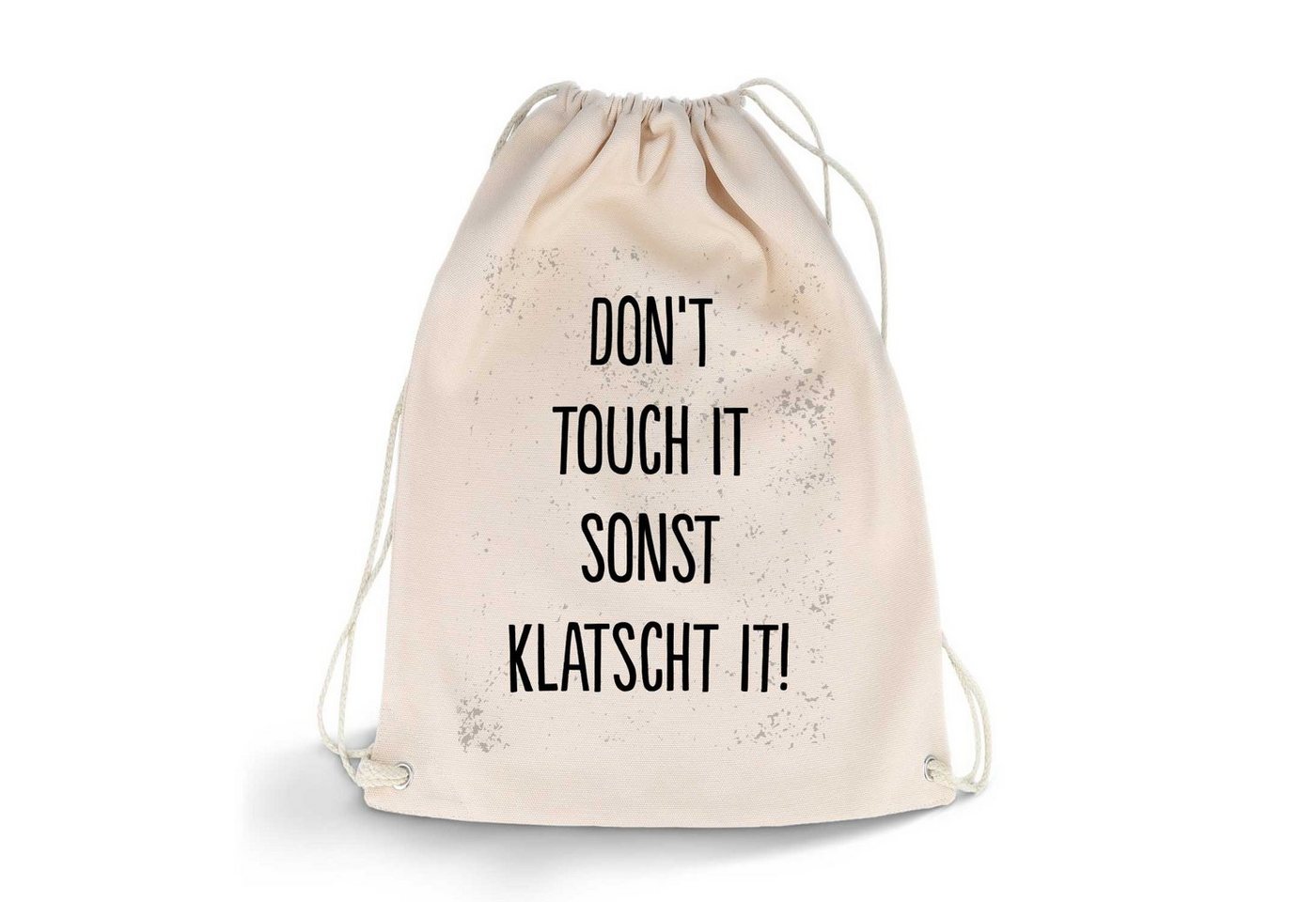 GRAVURZEILE Turnbeutel mit hochwertigem Druck - Don't Touch it sonst klatscht it! - (Sportbeutel mit Kordelzug, für Sport & Freizeitaktivitäten), 12 Liter 33x45 cm von GRAVURZEILE